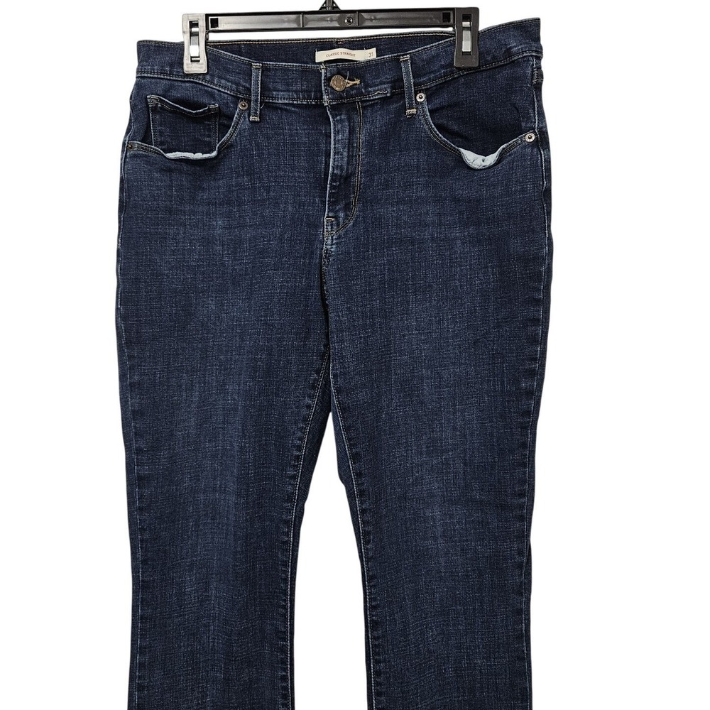 Levi's Jeans Womens 31 Blue Classic Straight Dark Wash Mid Rise Denim Pants
